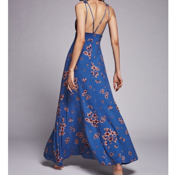 Floral Plunge Maxi DRESS Buttondown Other Days NEW - Picture 3 of 4